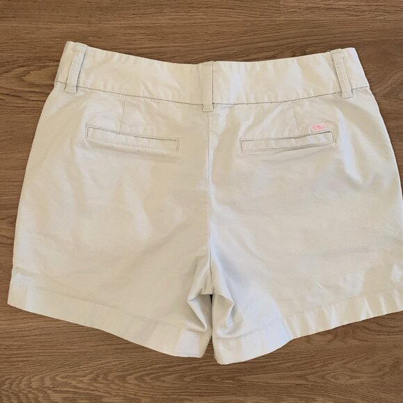 Vineyard Vines Khaki Chino Shorts w/ Pink Whale – Size 2 - Picture 3 of 12